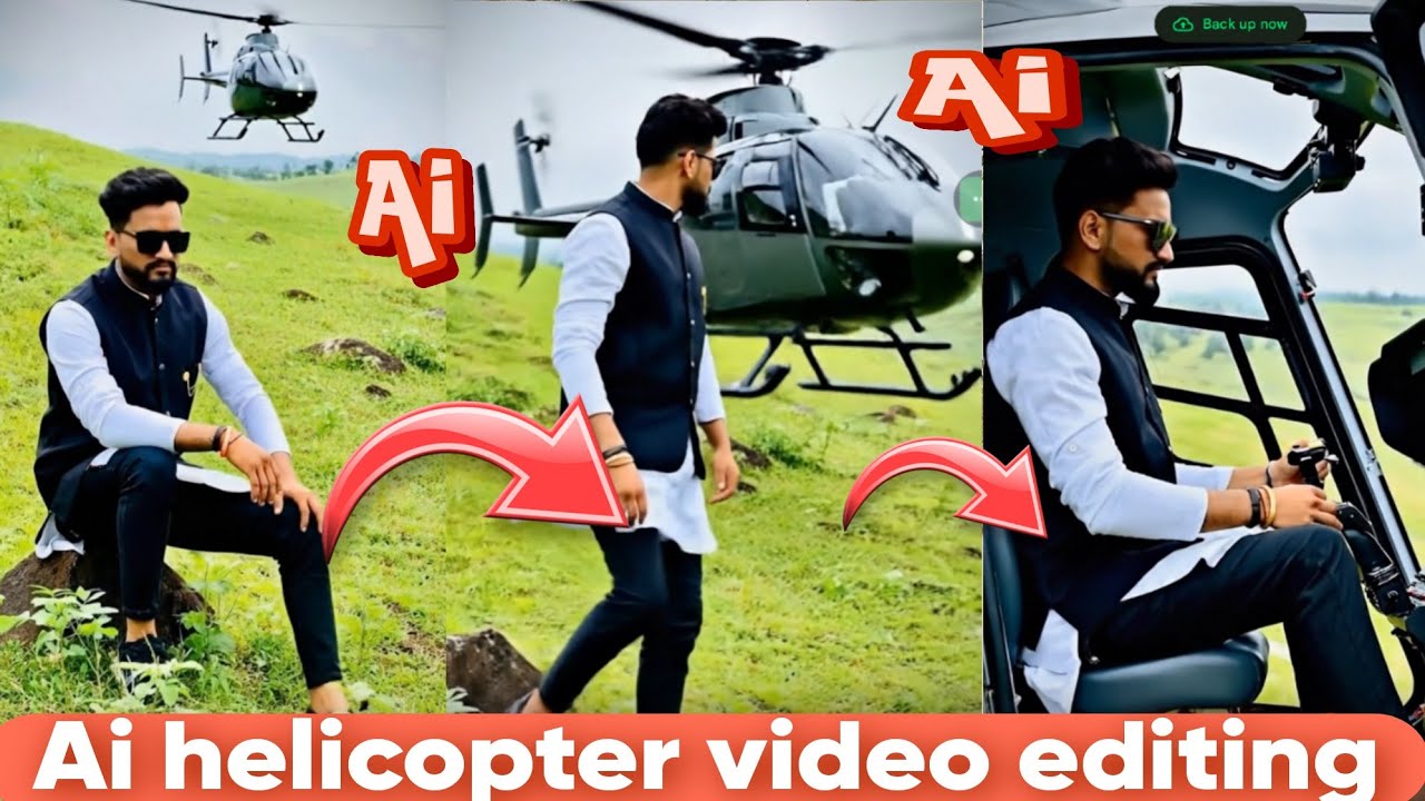 Viral 🚁 Trending Helicopter AI Video Editing | Helicopter Pickup AI Video 🚁