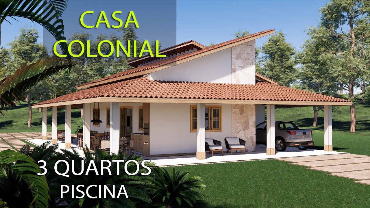 ✅ CASA DE CAMPO - TELHADO COLONIAL