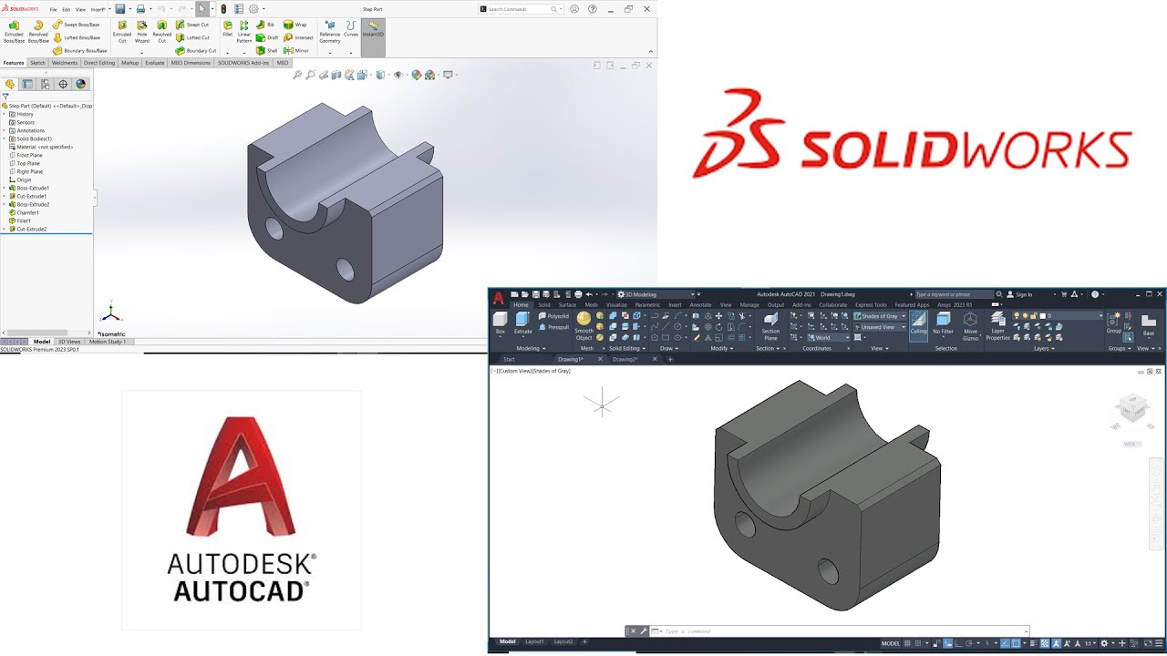 How to convert Solidworks 3D to AutoCAD 2D