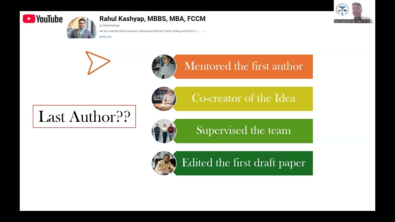 Who Can be the First or Last or Corresponding Author?: By Dr  Kashyap
