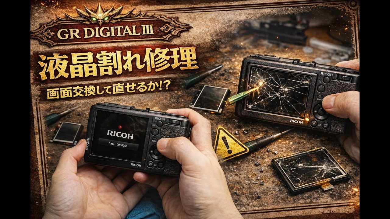 【ジャンクカメラ修理】GR DIGITAL III 液晶割れを分解して修理してみた