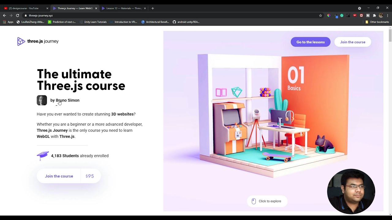 I took the Three.js course by Bruno Simon and it is awesome!