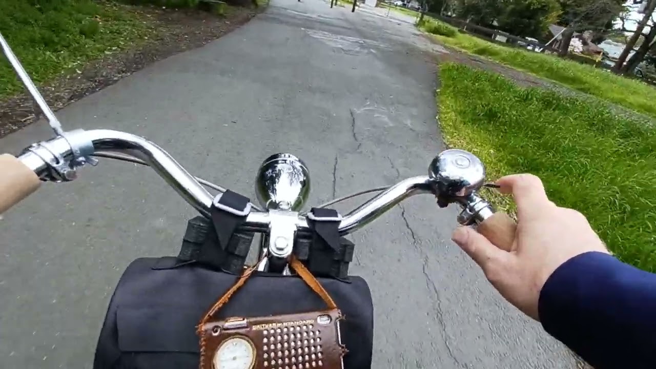 Riding a 1972 Raleigh Sports on the Iron Horse Trail, Pleasant Hill, CA. Listening to 1970's radio.