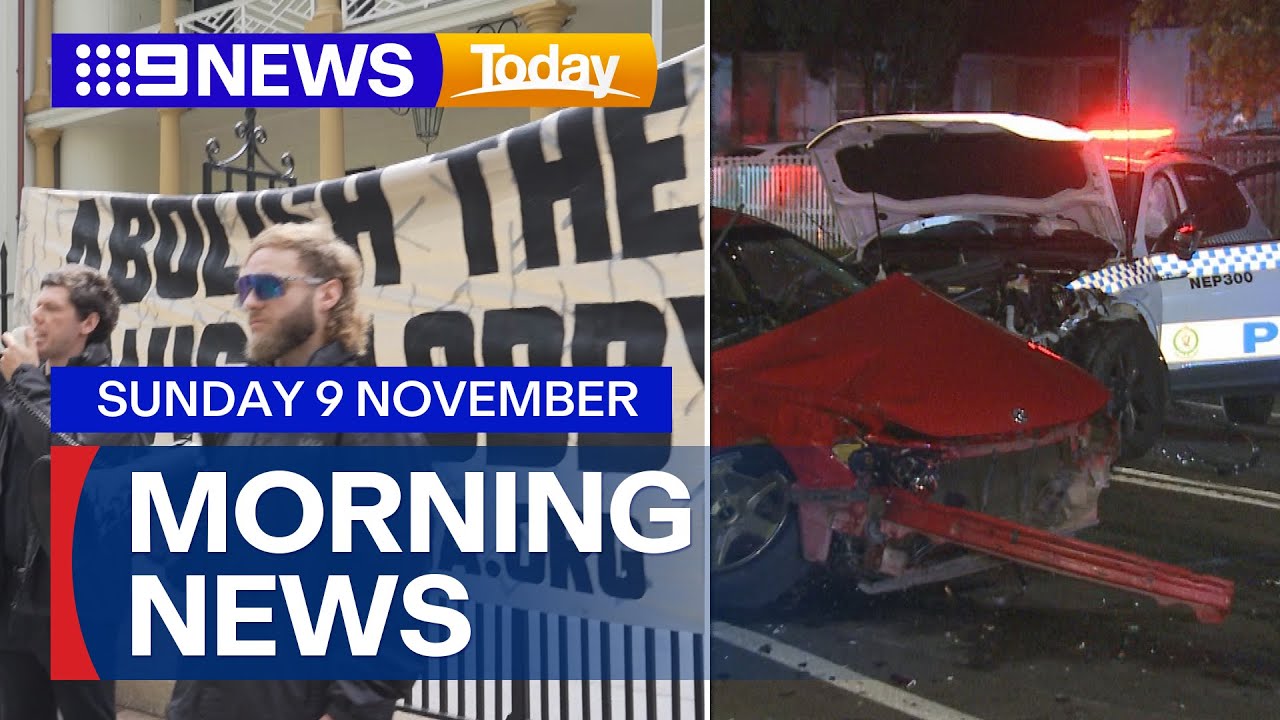 Head-on collision in Sydney&rsquo;s west; NSW police investigation into Neo Nazi rally | 9 News Australia