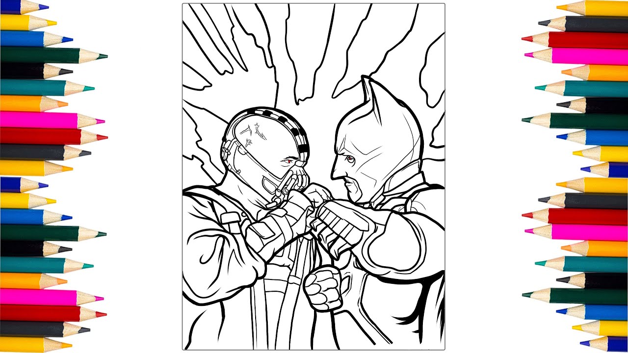 Batman VS Bane Coloring Page! Who Will WIN? How to Draw DC Characters?