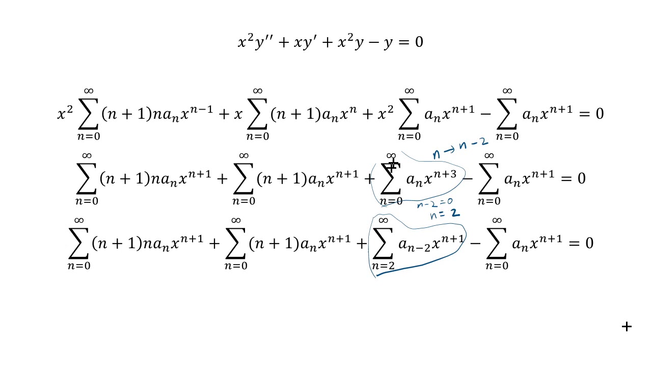 Solving Bessel's differential equation using Frobenius Method part 1 of 2