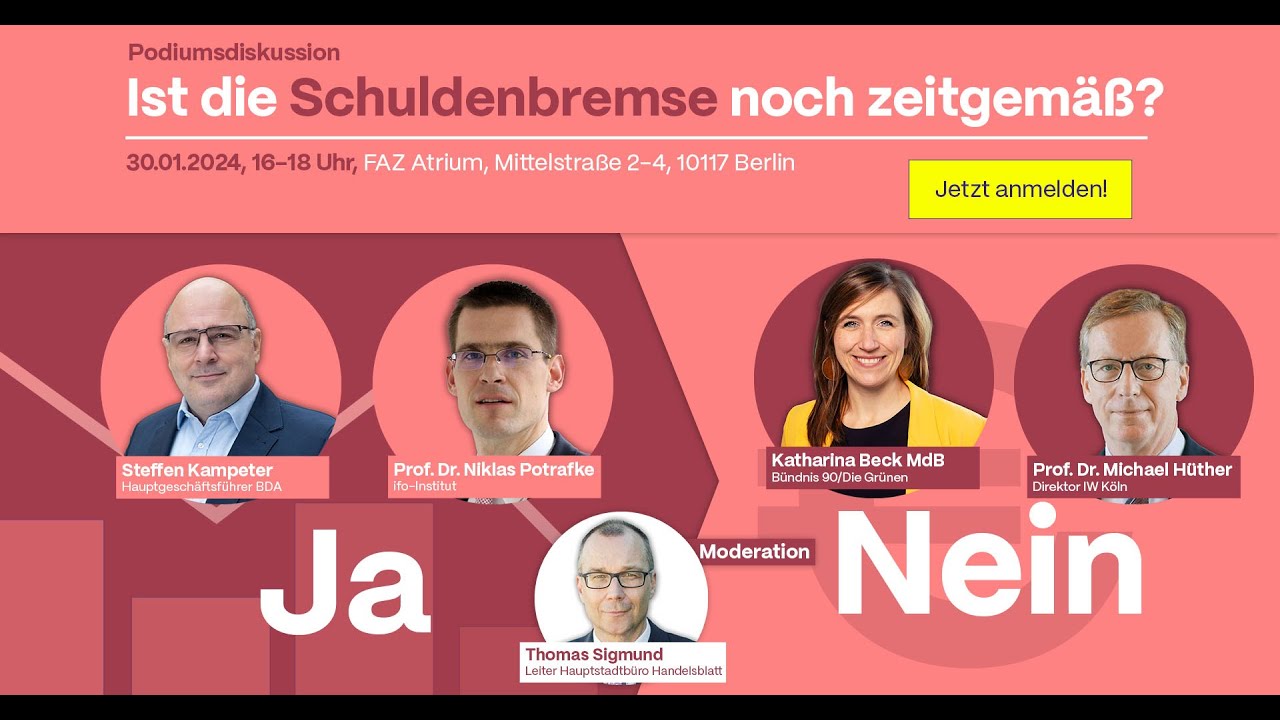 Podiumsdiskussion: Brauchen wir eine Reform der Schuldenbremse?