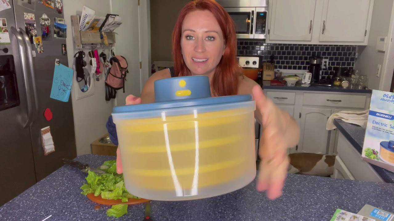 Review of BORNKU Electric Salad Spinner 3L Vegetable Washer with Bowl