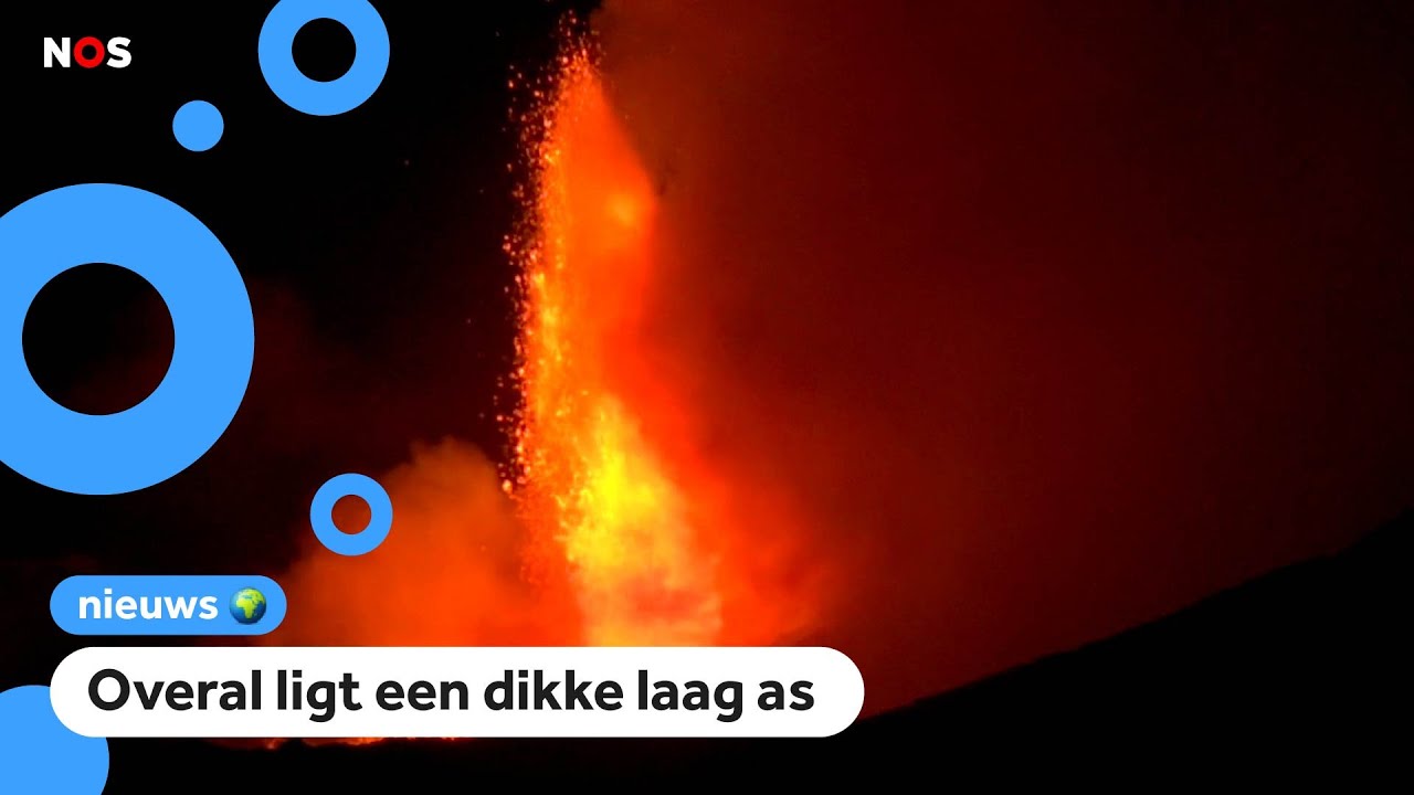 Vulkaan Etna spuwde lava en dat zag er spectaculair uit