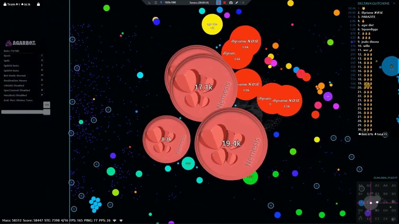 Agar.io Harmomy & Nemesis VS Randoms