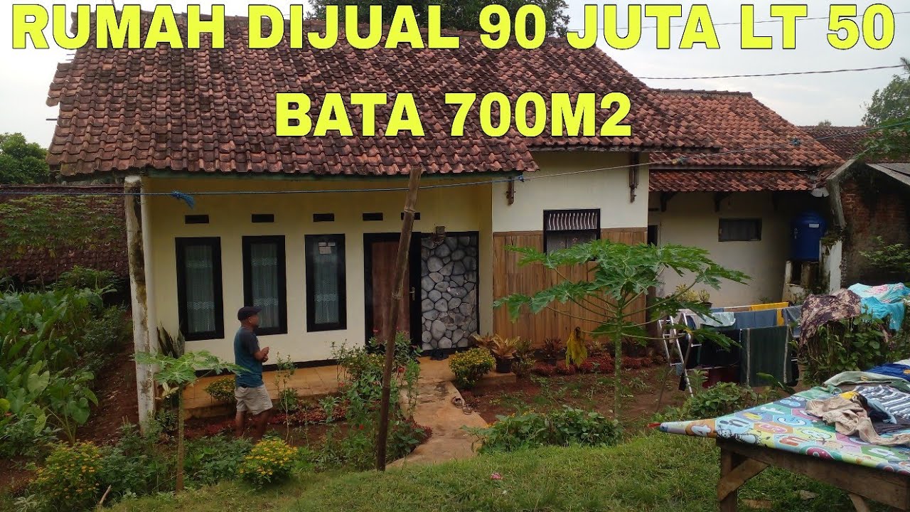 Rumah dijual 90 juta luas tanah 50 bata 700m2