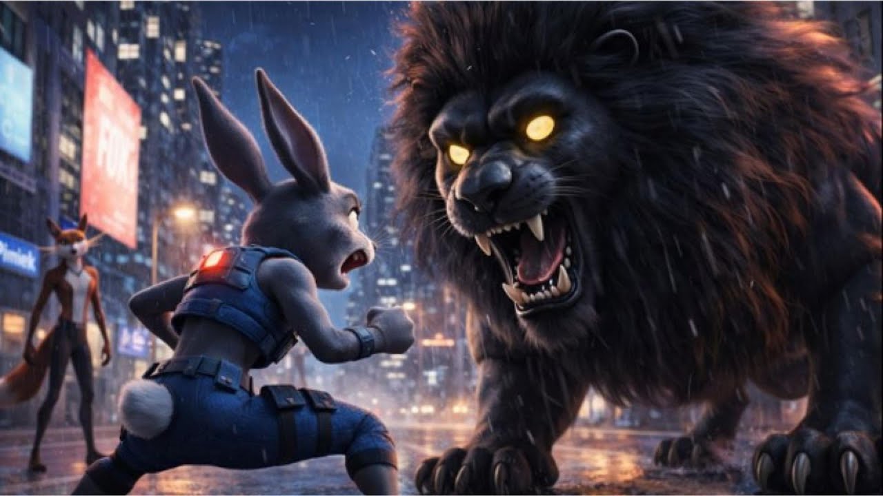Shadow Lion Rises in the Financial District – Fox & Rabbit Epic Night Battle | Animated Action Movie