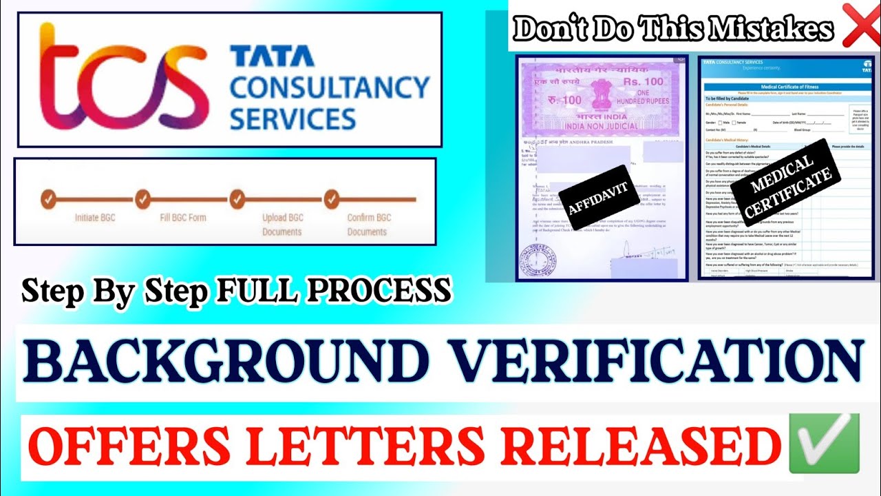 TCS Complete Background Verification Process 2025 | TCS BGC Required Documents 2025 | TCS OFFERS