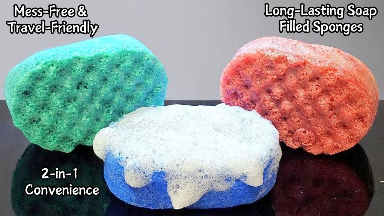 Scented Exfoliating Soap Filled Sponges DIY With Recipe