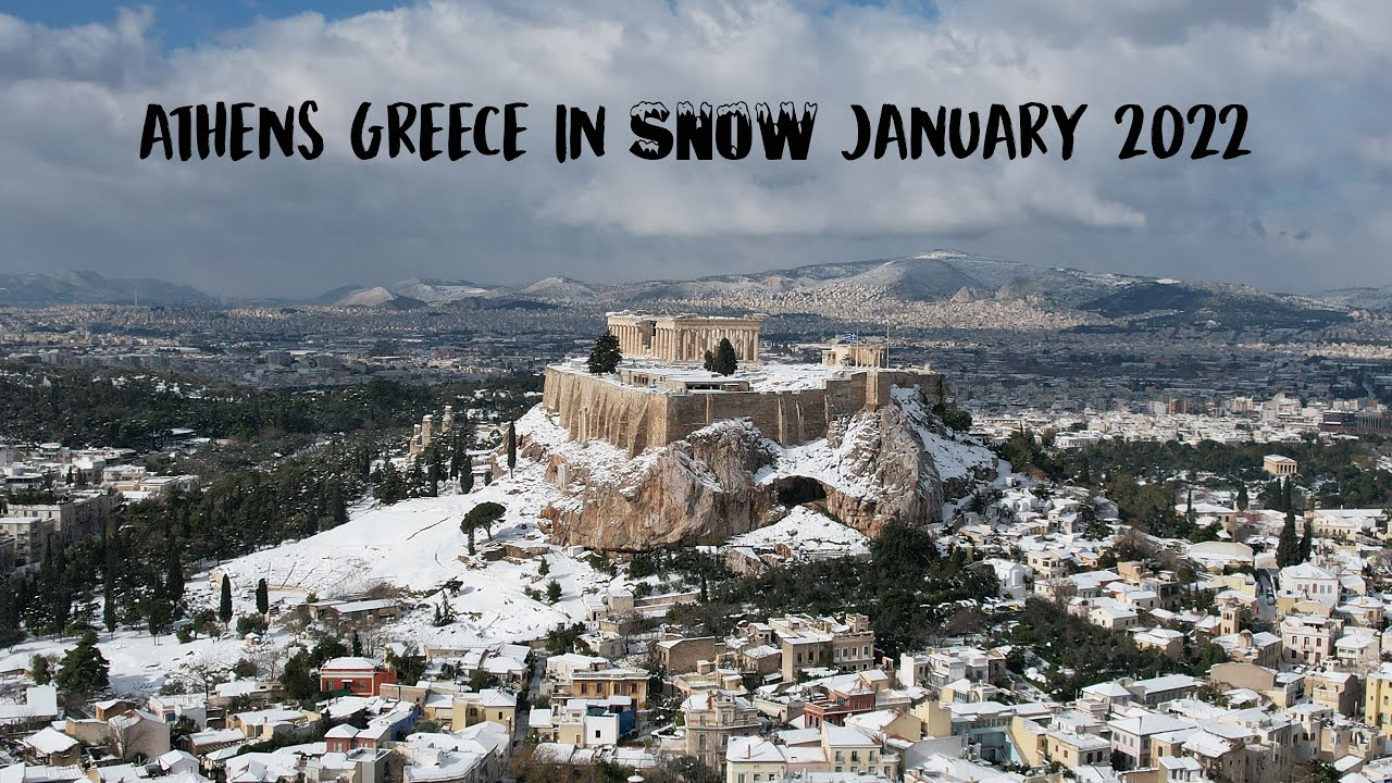 4K Snow in Athens Greece