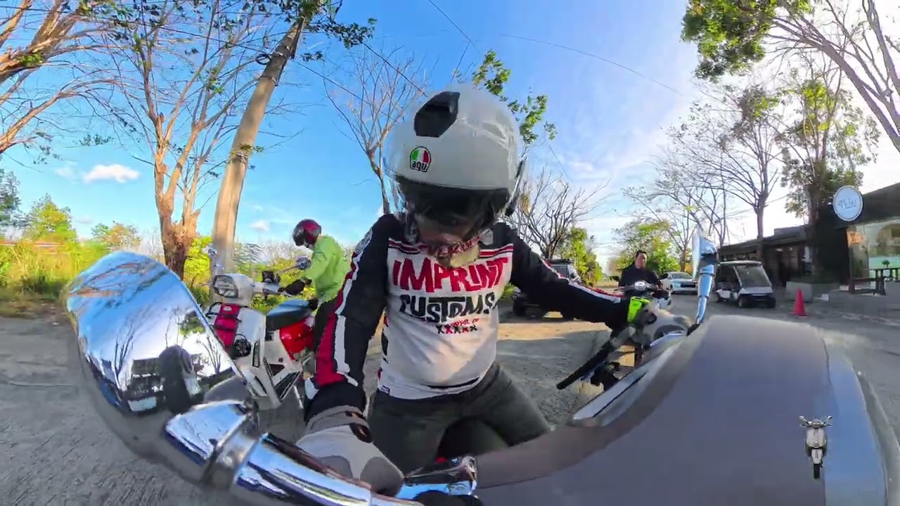 Golden hour at East. Throttle and Glide Boys. Vespa and Lambretta Scoot Ride