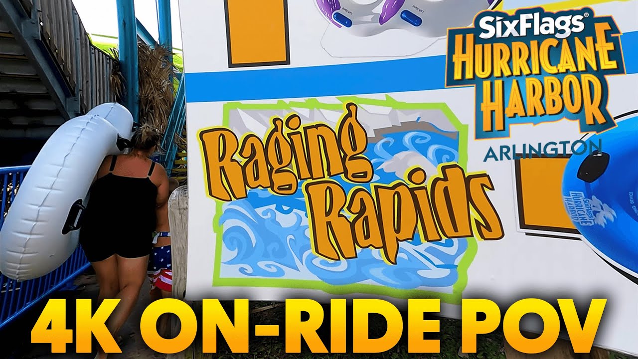 4K Raging Rapids On- Ride POV! Hurricane Harbor Arlington Texas!!!