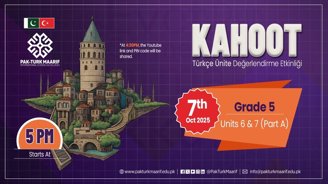 Kahoot Türkçe Ünite Değerlendirme Etkinliği | Grade 5 | Units 6 & 7 (Part A)