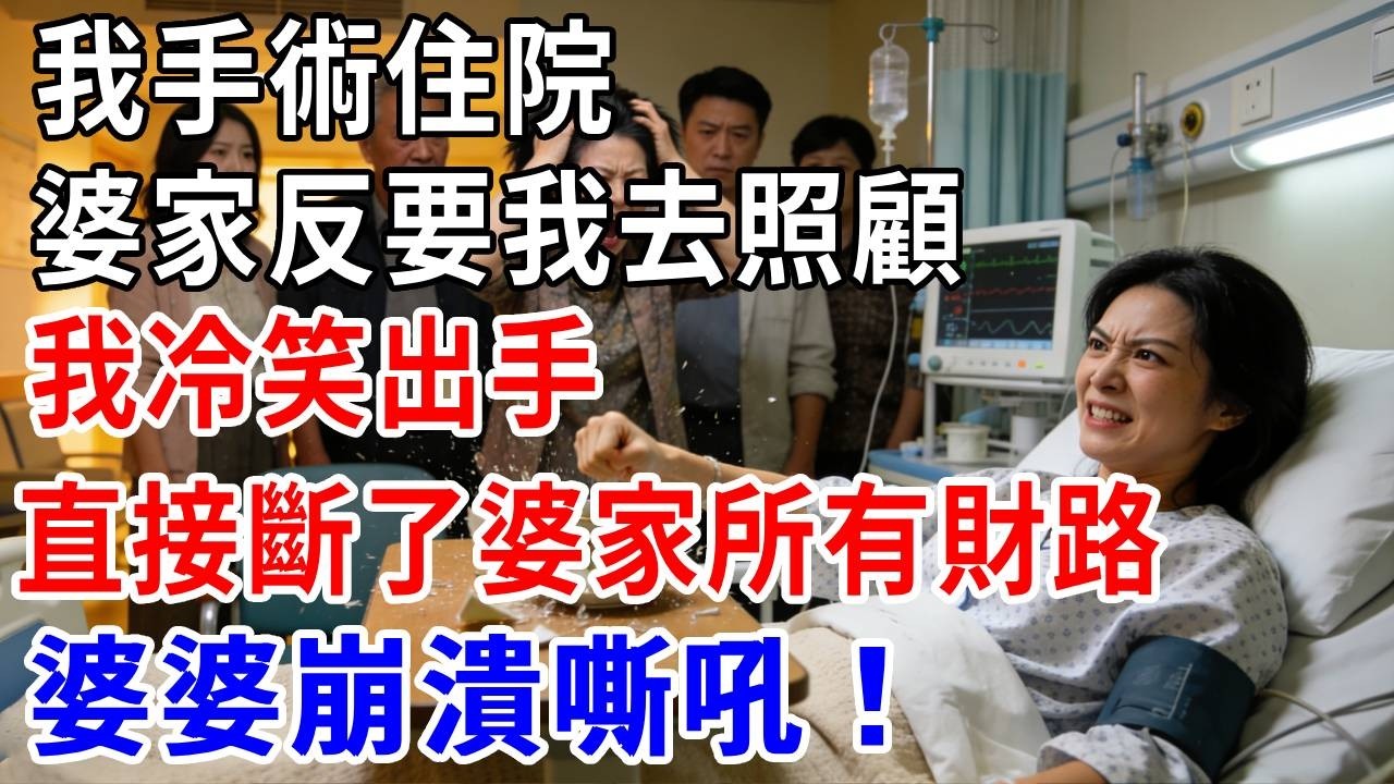我手術住院，婆家反要我去照顧，我冷笑出手直接斷了婆家所有財路，婆婆崩潰嘶吼！