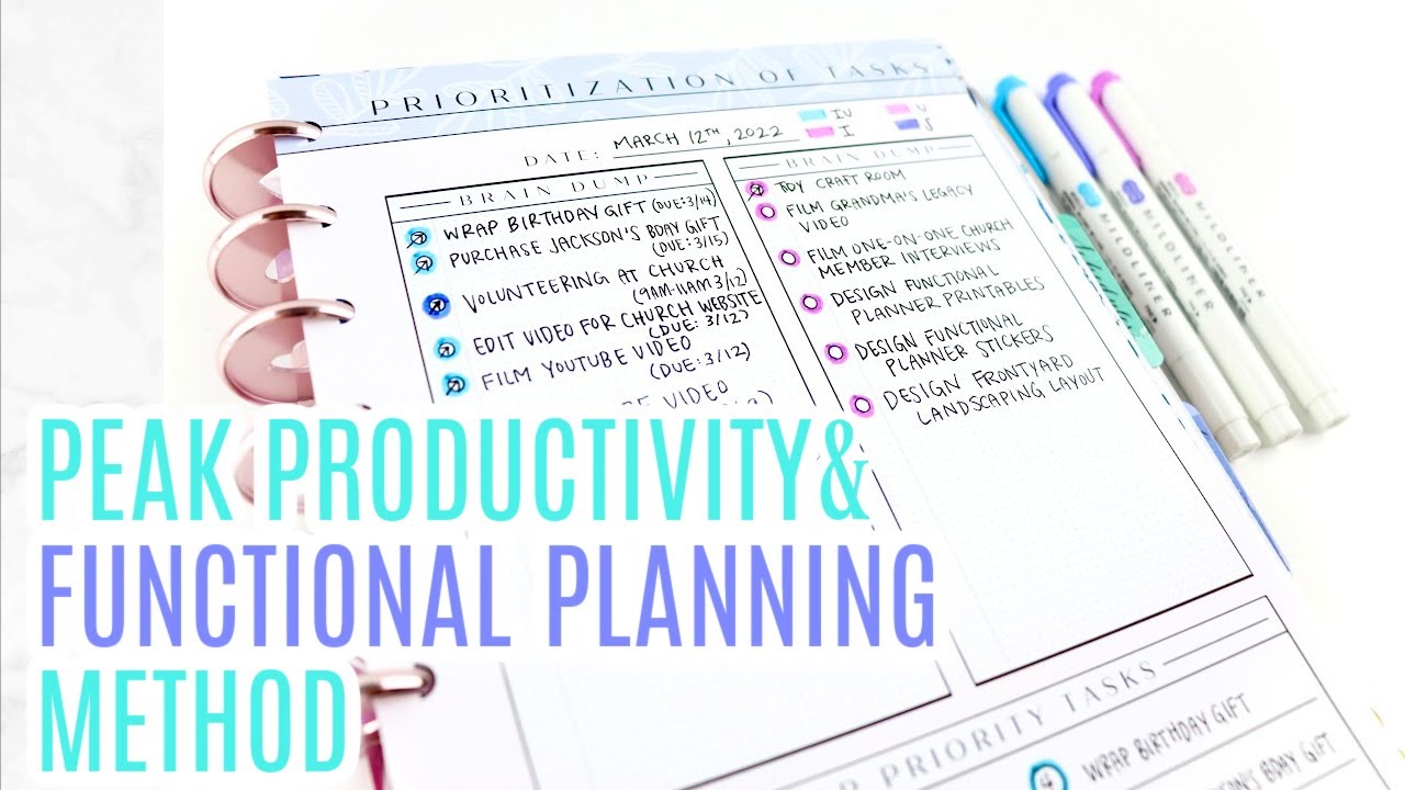 🕒📔 Free Printable! Functional Planning and Productivity Method