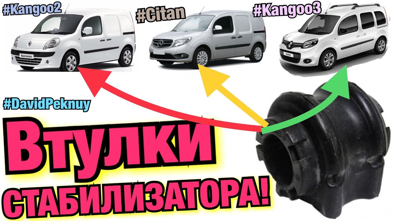 Рено Кенго 2 Замена ВТУЛОК СТАБИЛИЗАТОРА! Салентблоки СТАБИЛИЗАТОРА Kangoo. Kangoo 3. Citan.