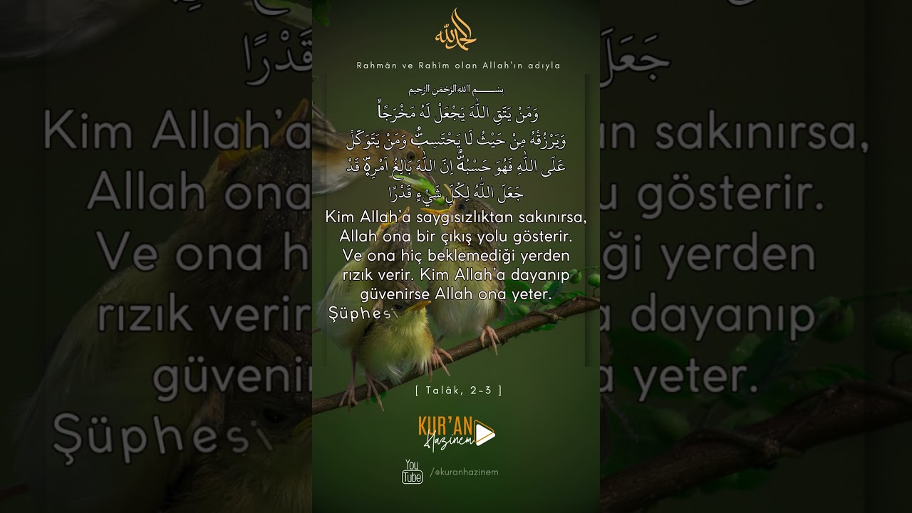 Tal&acirc;k S&ucirc;resi, 2-3.Ayet