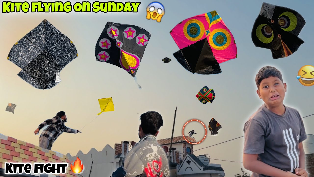 KITE FLYING ON SUNDAY😱 || Kite Fight W/ Friends || Desi Patangbaazi 🔥💯