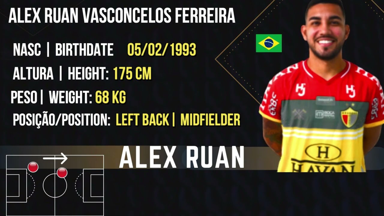 ALEX RUAN | MEIA / OFFENSIVE MIDFIELDER / LATERAL ESQUERDO / LEFT BACK - BRUSQUE 2021