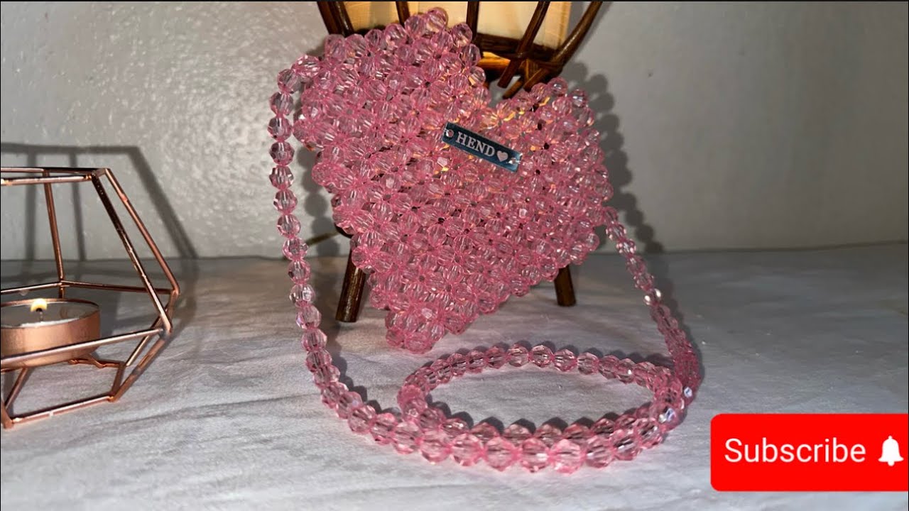 ساك القلب بالعقاش للعيد للبنات بطريقة سهلة وبسيطة💓le sac cœura a perles pour fille pour l’Aid💓