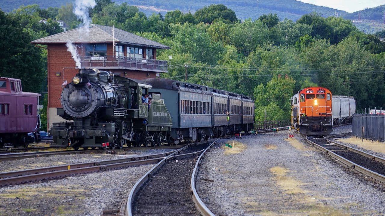 Baldwin 26 leads an Excursion Train for Steamtown 2025 in Scranton, PA