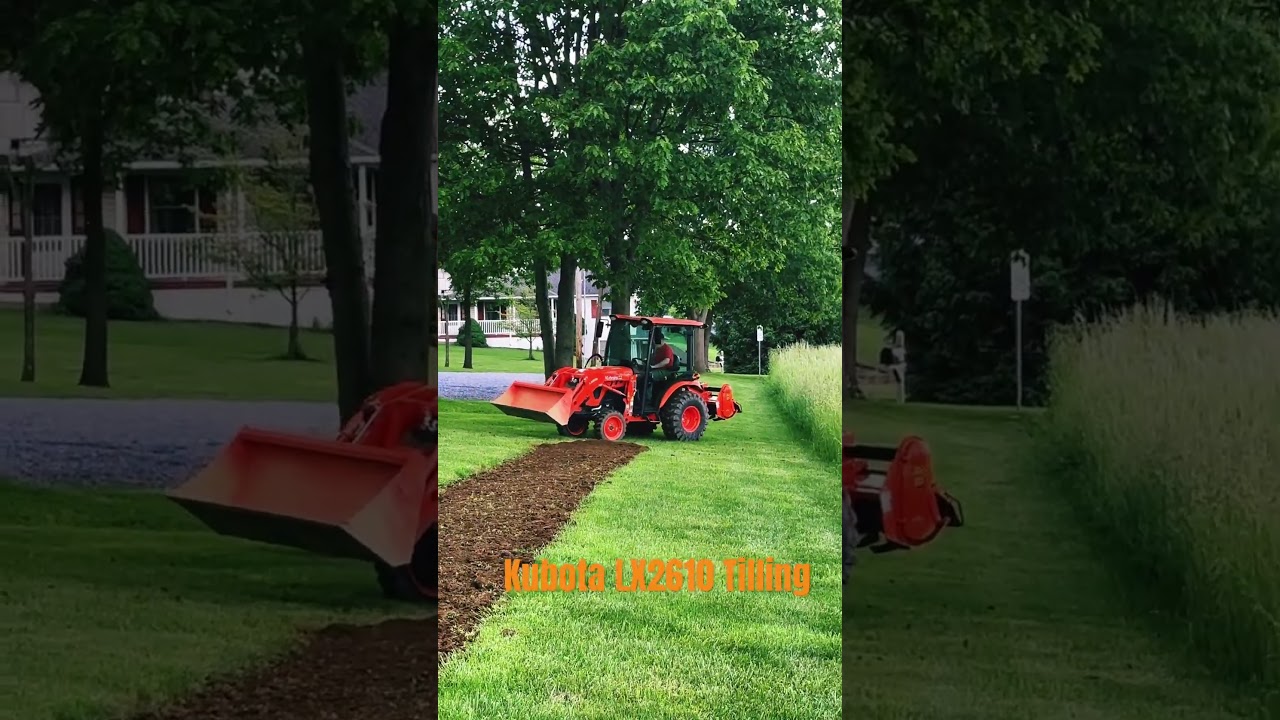 KUBOTA LX2610 Tilling with LANDPRIDE RT1250