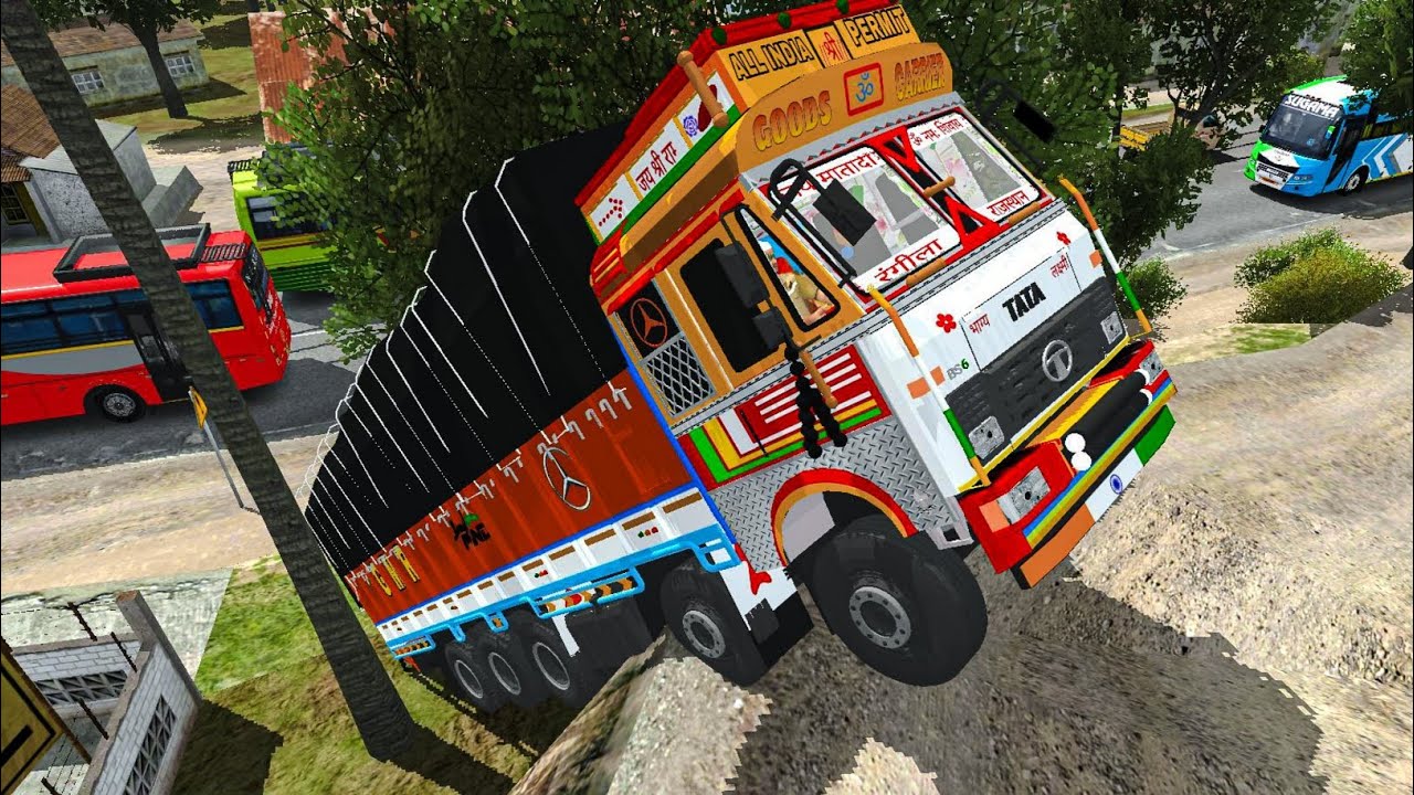 😱 14 Chakka TATA Truck Falls Downhill | Indian Truck Crash 💥 | BUSSID
