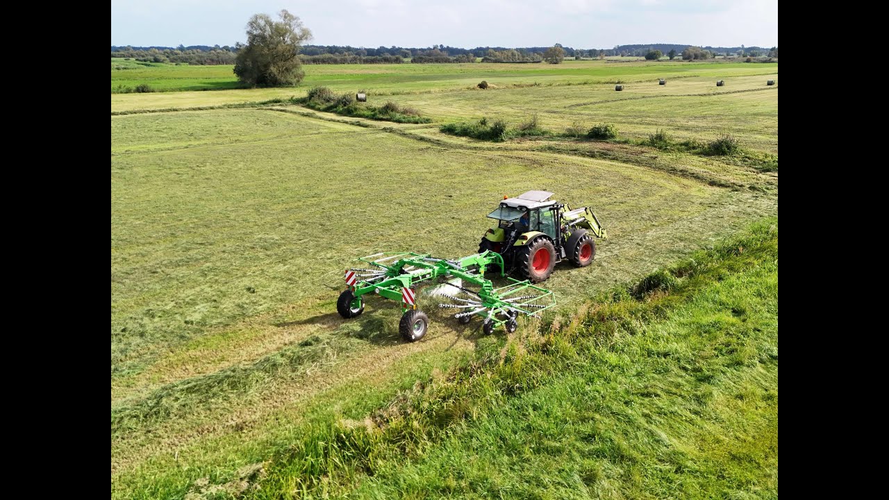 NOWOŚĆ marki Inter-Tech zgrabiarka 2-wirnikowa wraz z ciągnikiem Class.