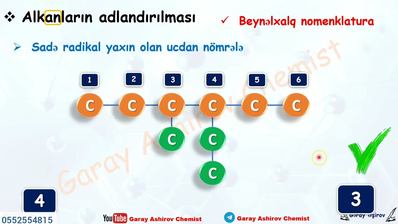 Alkanların adlandırılması #Alkanlar #adlandirma #nomenklatura #beynelxalq adlandirma #uzvi kimya