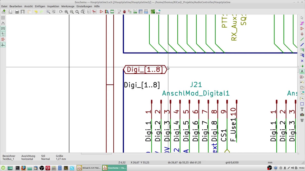 KiCad Busleitungen in hierarchischen Schaltplänen