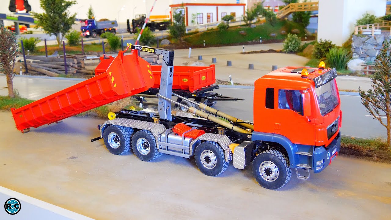 Mega MAN TGS 4-Achs-Abrollkipper Euro 5! RC MAN Kipper LKW Transporter!  Hakenlift! MTC Osnabrück