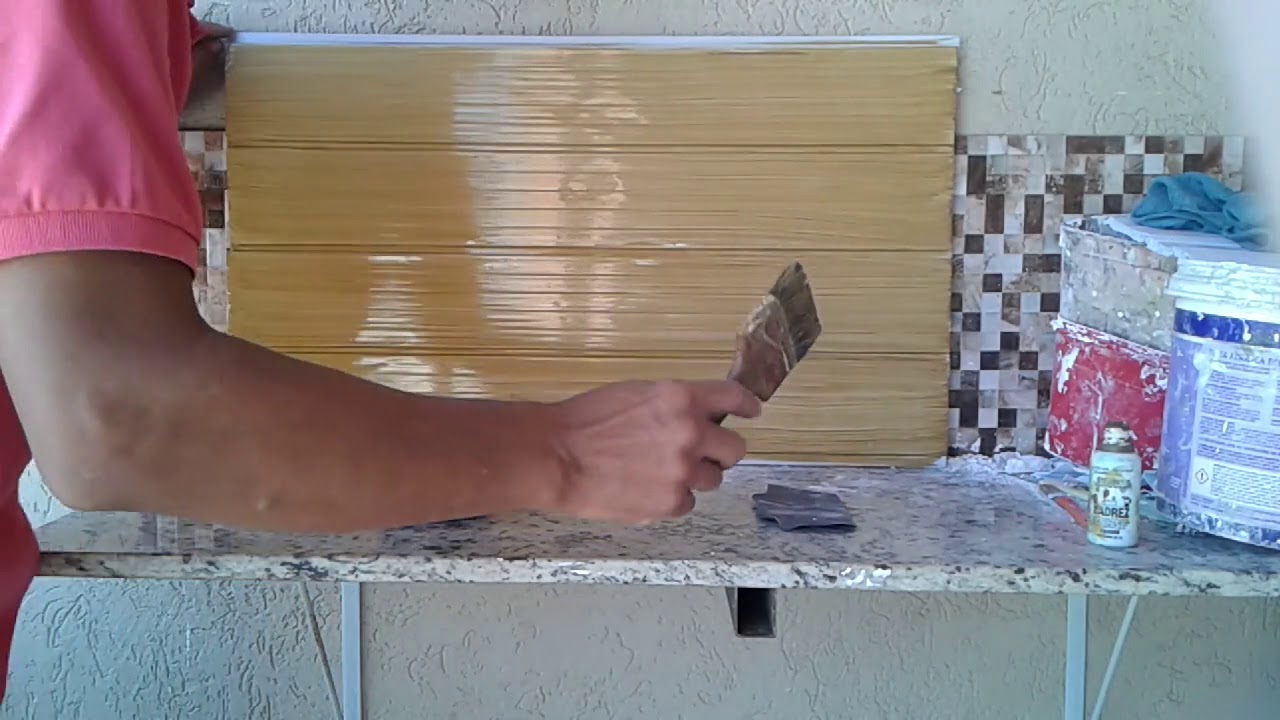 aprenda pintar forro de pvc efeito madeira com gel de efeito emvelheçedor