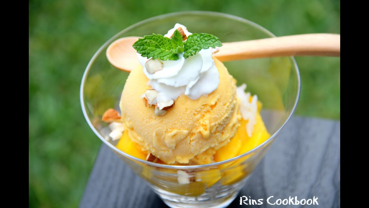 How to make Mango Ice Cream ไอศกรีมมะม่วง หอมอร่อยเย็นๆ มาแล้วจ้า