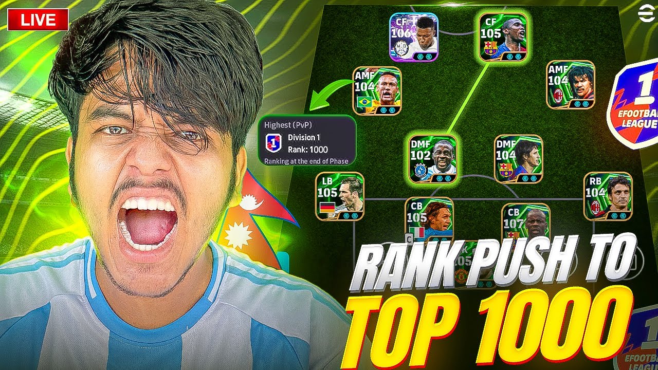 🔴Main Account Rankpush 🔥 || Road to Top 1000🔥|#live  #efootball #afootgamer #stream