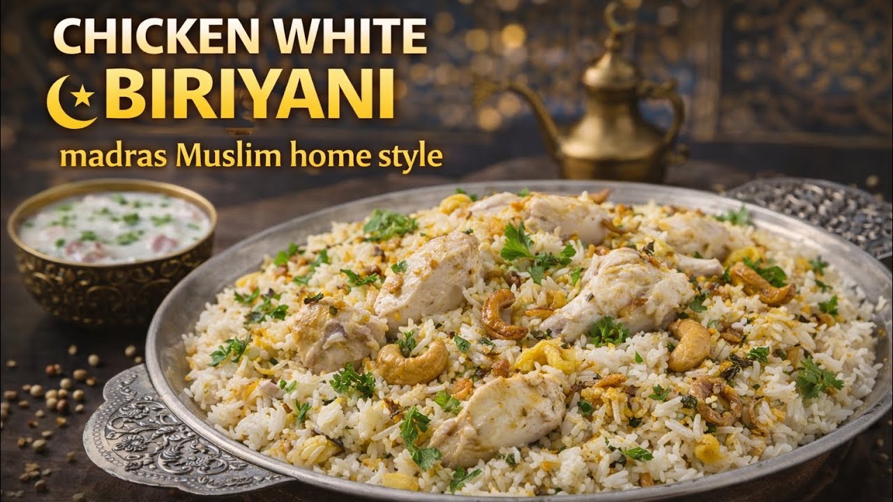 Chicken white Biriyani | முஸ்லீம் வீட்டு style ல வெள்ளை சிக்கன் பிரியாணி #youtube #chickenbiriyani 
