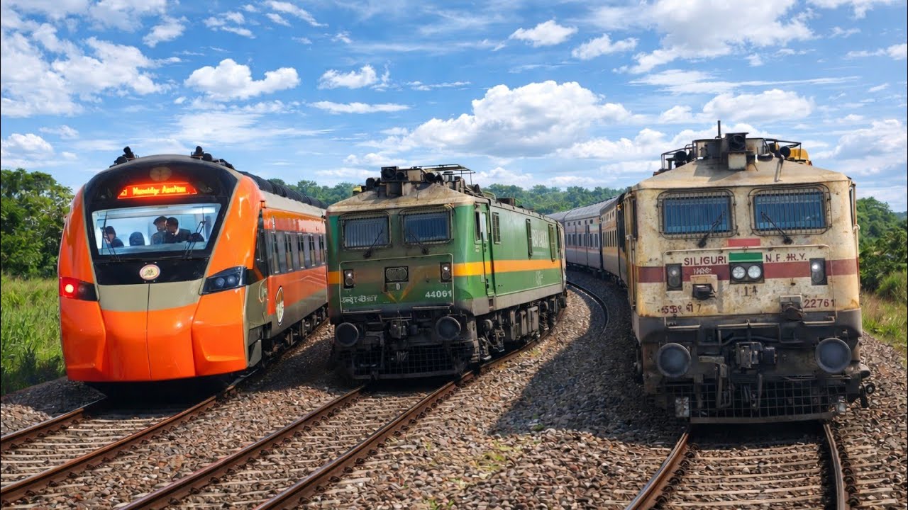 BEAST OF INDIAN RAILWAYS  CRAZY CROSSING RAJDHANI WITH FREIGHT TRAIN  ALSO VANDEBHARAT SLP  EXPRESS