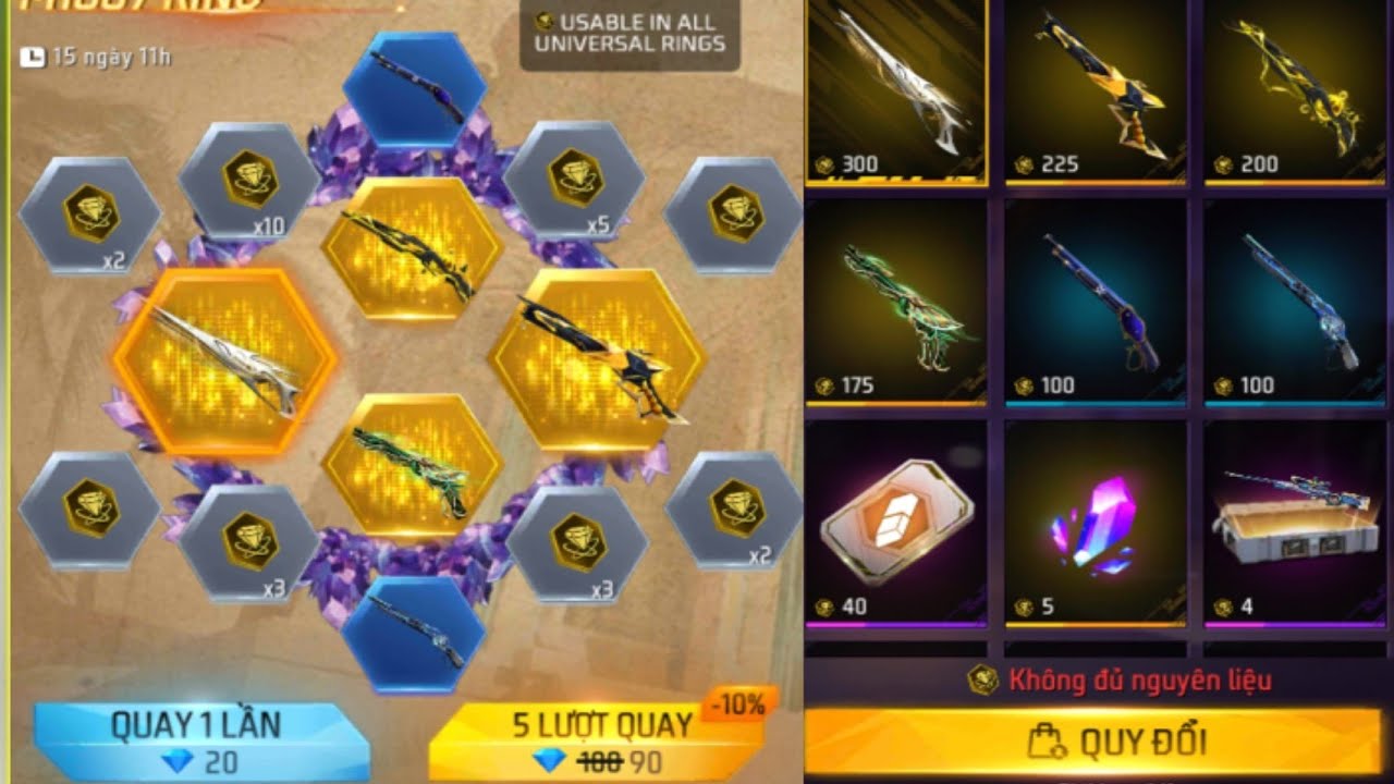Free Fire| Review Vòng Quay M1887 Vương Quốc Cát Mới Lần Đầu Ra Có Hiệu Ứng Xịn Xò Với Cũ Trở Lại 