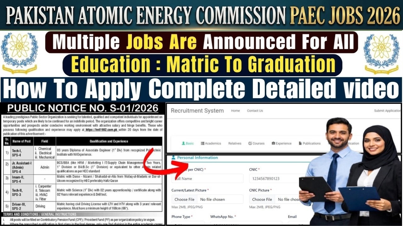 Pakistan Atomic Energy Jobs 2026 Online Apply | PAEC Jobs 2026 Online Apply | Latest Govt Jobs 2026