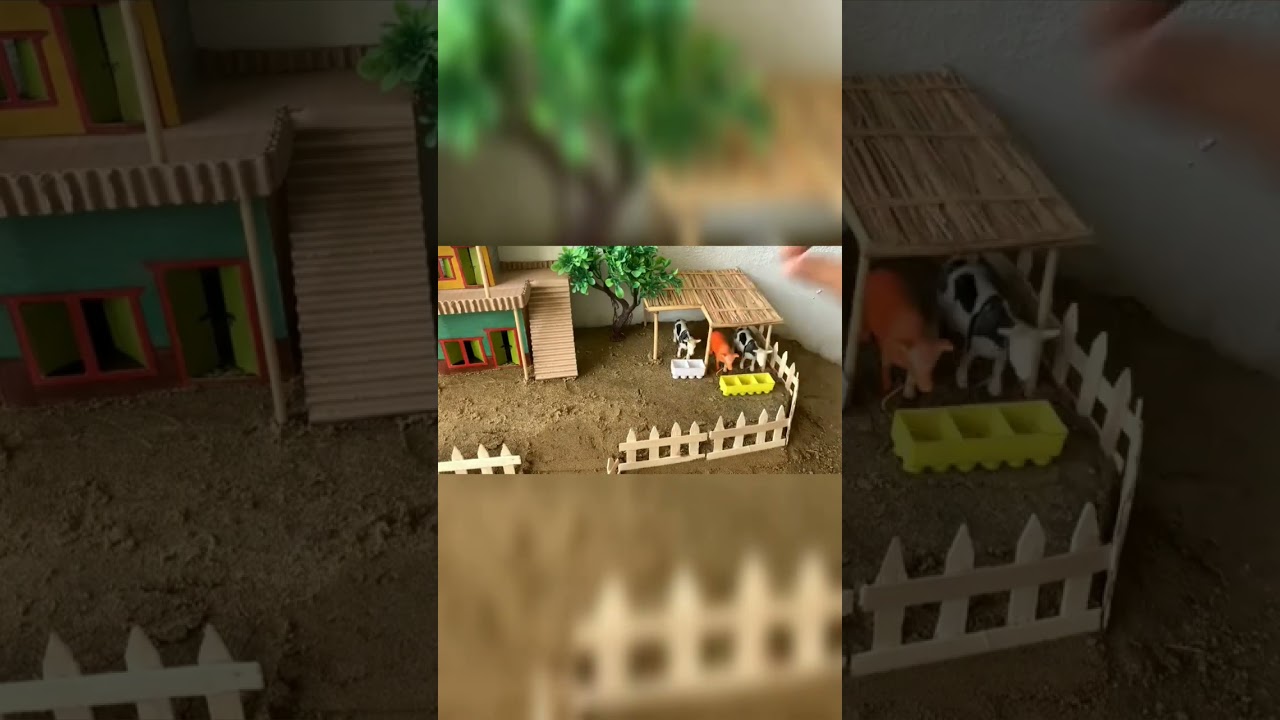 Diy How to make two story village house cow shed - horse stable | village house - house of animals