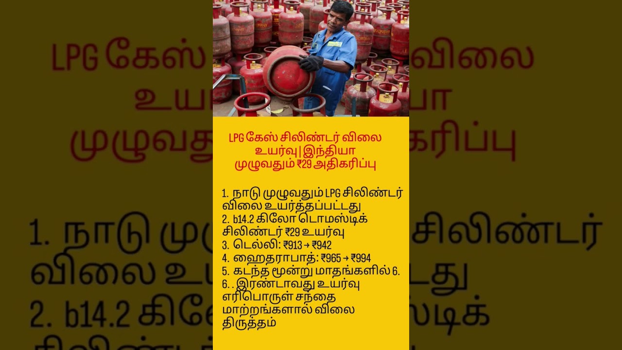 LPG Gas Cylinder Price Hike - Increased By ₹29 across India #gas #breakingnews #gascylinder
