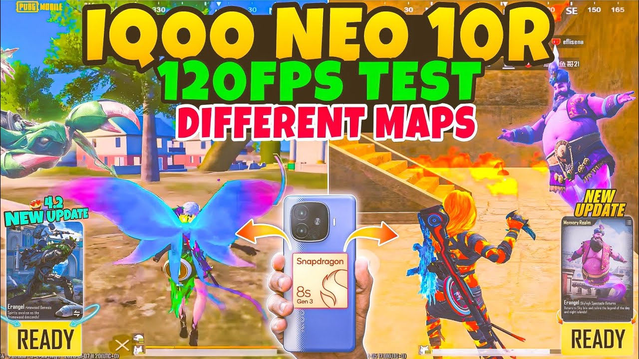 🔥iQOO Neo 10R BGMI ( Primewood Genesis + Aladdin Mode 4.2 ) Test with Fps Meter