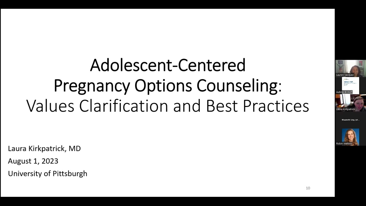 Webinar recording: Adolescent-Centered Pregnancy Options Counseling after Dobbs