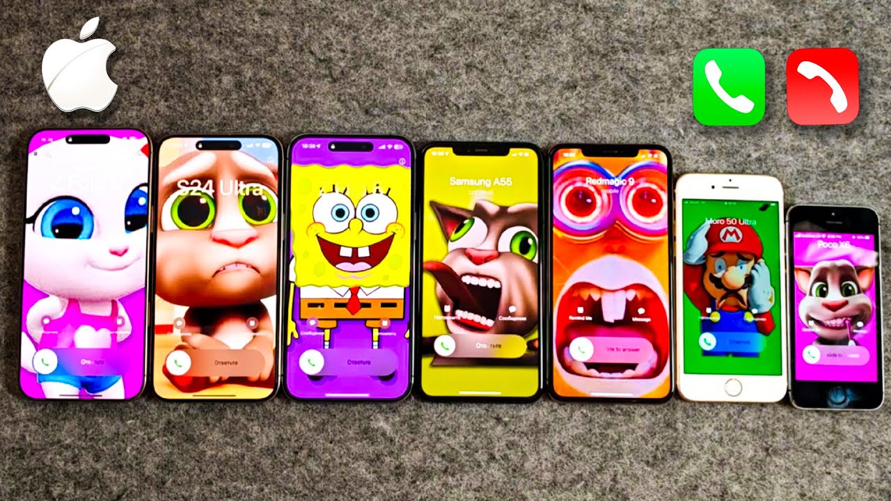 iPhone 16 Pro Max, 15 PM, 14 PM, 11 PM, XS Max, 6S & iPhone 5S Incoming Call at the Same Time