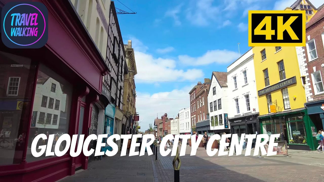 Gloucester City Centre Walking Tour | Beautiful UK City 4K