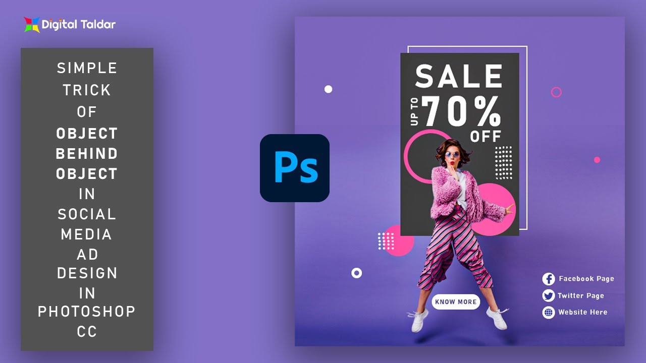 Object Behind The Object For Social Media Ad Design In Photoshop CC  Full Tutorial